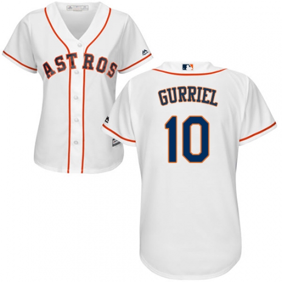 Women's Majestic Houston Astros #10 Yuli Gurriel Authentic White Home Cool Base MLB Jersey - Ujersey