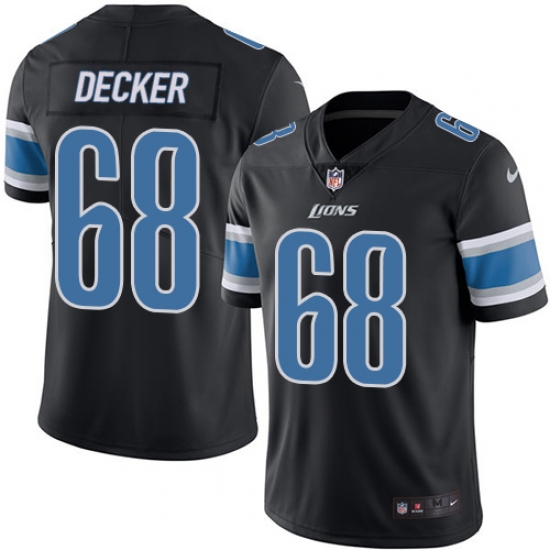 Youth Nike Detroit Lions #68 Taylor Decker Limited Black Rush Vapor Untouchable NFL Jersey - Ujersey