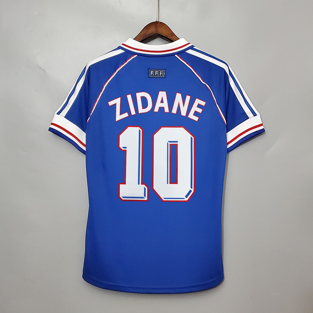 Zidane#10 France Retro Soccer Jersey Home Shirt World Cup 1998 - Ujersey NHL