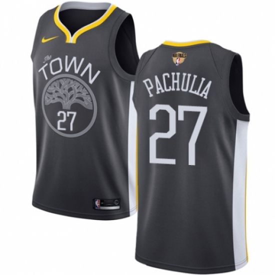 Women's Nike Golden State Warriors #27 Zaza Pachulia Swingman Black Alternate 2018 NBA Finals Bound NBA Jersey - Statement Edition - Ujersey