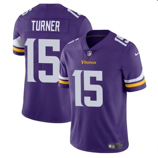 Men's Minnesota Vikings #15 Dallas Turner Purple 2024 Draft Vapor Untouchable Limited Football Stitched Jersey - Ujersey