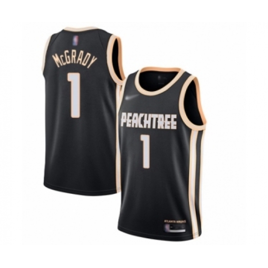 Youth Atlanta Hawks #1 Tracy Mcgrady Swingman Black Basketball Jersey - 2019 20 City Edition - Ujersey