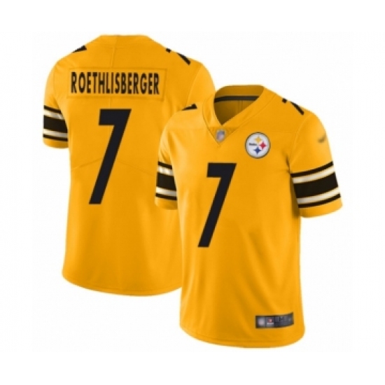 Women's Pittsburgh Steelers #7 Ben Roethlisberger Limited Gold Inverted Legend Football Jersey - Ujersey
