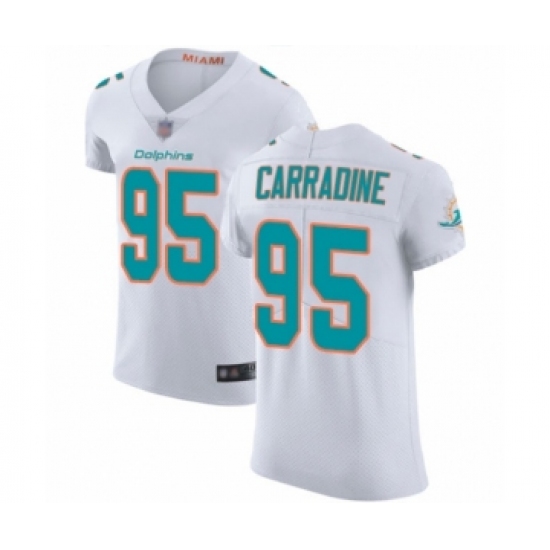 Men's Miami Dolphins #95 Tank Carradine White Vapor Untouchable Elite Player Football Jersey - Ujersey