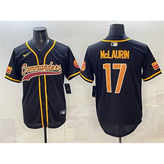 Men's Washington Commanders #17 Terry McLaurin Black Limited Stitched Baseball Jersey - Ujersey