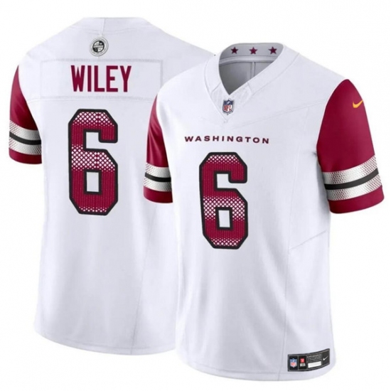 Men's Washington Commanders #6 Michael Wiley White 2024 F.U.S.E. Vapor Limited Football Stitched Jersey - Ujersey