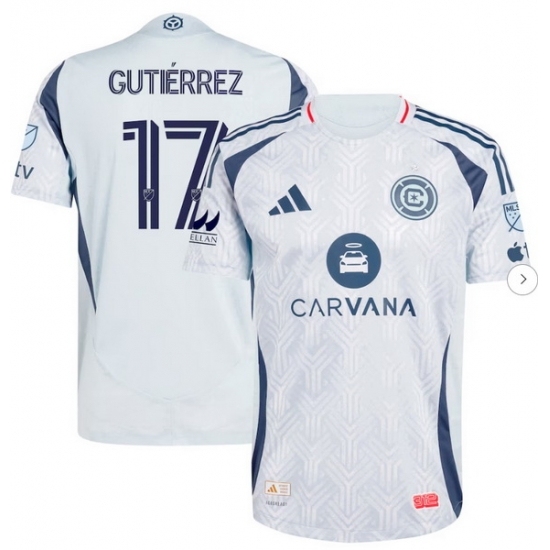 Men's Chicago Fire Brian Gutierrez adidas Light Blue 2025 The Municipal Kit Authentic Player Jersey - Ujersey