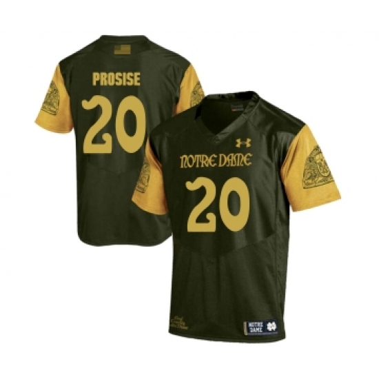 Notre Dame Fighting Irish 20 C.J. Prosise Olive Green College Football Jersey - Ujersey