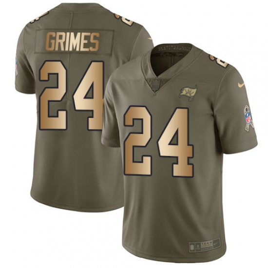 Youth Nike Tampa Bay Buccaneers #24 Brent Grimes Limited Olive/Gold 2017 Salute to Service NFL Jersey - Ujersey