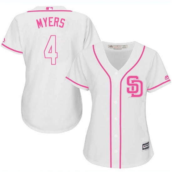 Women's Majestic San Diego Padres #4 Wil Myers Authentic White Fashion Cool Base MLB Jersey - Ujersey