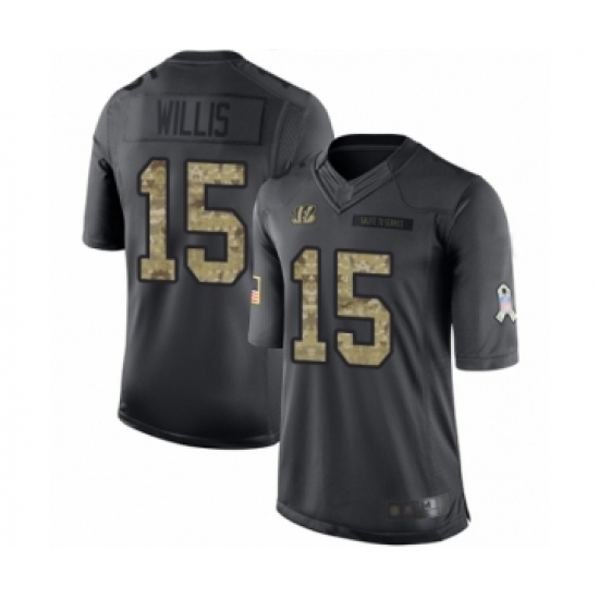 Youth Cincinnati Bengals #15 Damion Willis Limited Black 2016 Salute to Service Football Jersey - Ujersey