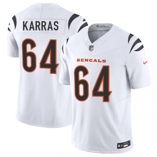 Men's Cincinnati Bengals #64 Ted Karras White 2025 F.U.S.E. Vapor Untouchable Limited Stitched Football Jersey - Ujersey