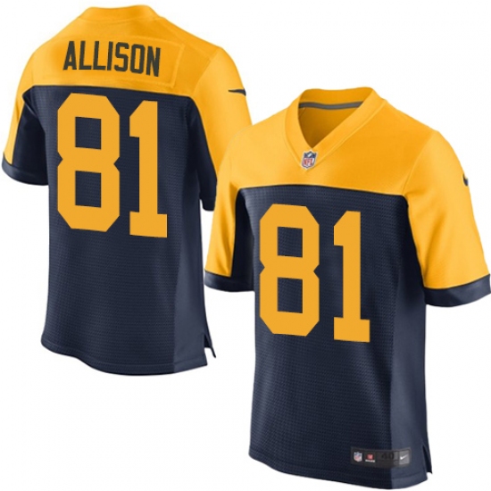 Men's Nike Green Bay Packers #81 Geronimo Allison Elite Navy Blue Alternate NFL Jersey - Ujersey