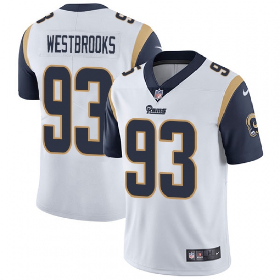 Men's Nike Los Angeles Rams #93 Ethan Westbrooks White Vapor Untouchable Limited Player NFL Jersey - Ujersey
