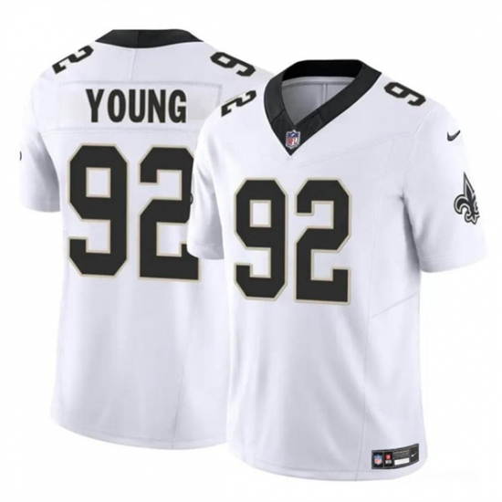 Men's New Orleans Saints #92 Chase Young White 2023 F.U.S.E Vapor Limited Football Stitched Jersey - Ujersey