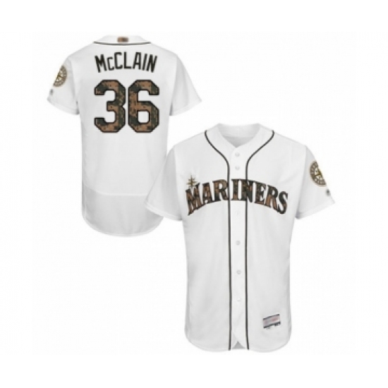 Men's Seattle Mariners #36 Reggie McClain Authentic White 2016 Memorial Day Fashion Flex Base Baseball Player Jersey