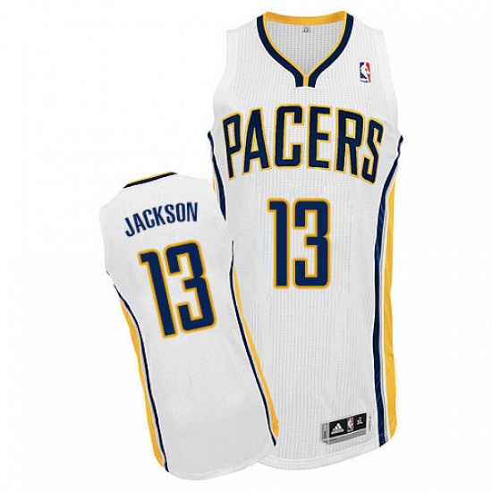 Men's Adidas Indiana Pacers #13 Mark Jackson Authentic White Home NBA Jersey - Ujersey