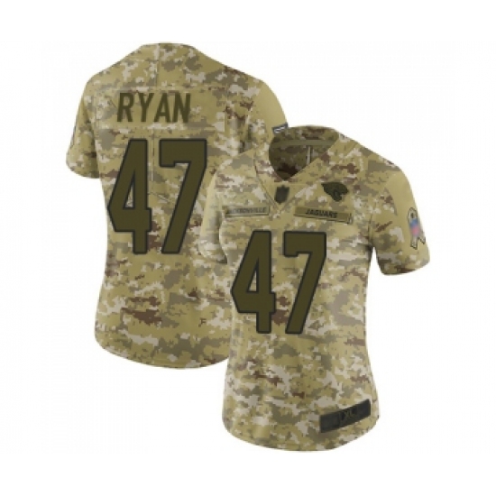 Women's Jacksonville Jaguars #47 Jake Ryan Limited Camo 2018 Salute to Service Football Jersey - Ujersey