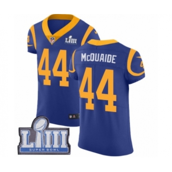 Men's Nike Los Angeles Rams #44 Jacob McQuaide Royal Blue Alternate Vapor Untouchable Elite Player Super Bowl LIII Bound NFL Jersey - Ujersey