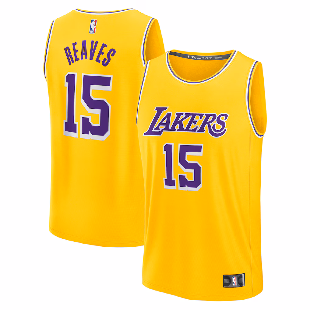 Men's Los Angeles Lakers Austin Reaves Fanatics Gold Fast Break Replica Jersey - Icon Edition - SUjersey01