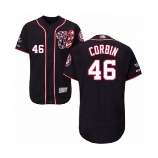 Men's Washington Nationals #46 Patrick Corbin Navy Blue Alternate Flex Base Authentic Collection 2019 World Series Champions Baseball Jersey