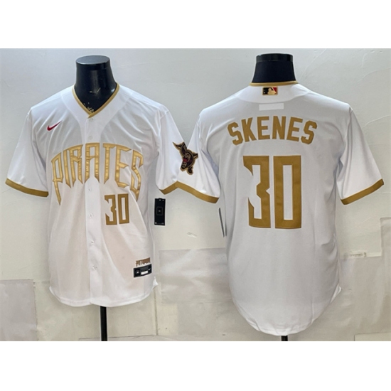 Men's Pittsburgh Pirates #30 Paul Skenes White 2026 City Connect Stadium Stitched Baseball Jersey - Ujersey