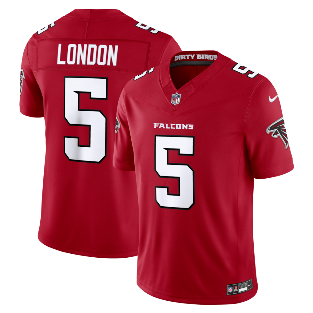 Men's Atlanta Falcons Drake London Nike Red Vapor F.U.S.E. Sewn Down Limited Jersey - Ujersey Shop