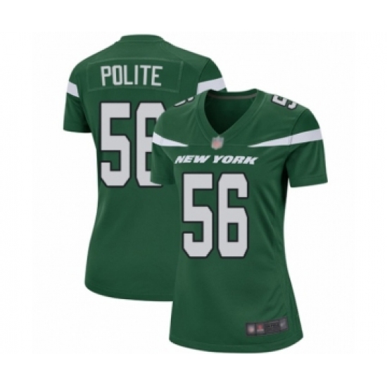 Women's New York Jets #56 Jachai Polite Game Green Team Color Football Jersey - Ujersey