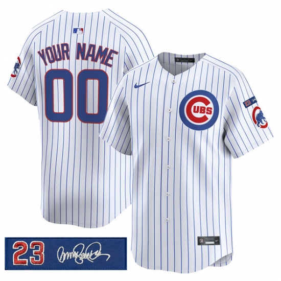Men’s Chicago Cubs Active Player Custom White 'Ryne Sandberg Tribute' Vapor Limited V3 Stitched Baseball Jersey - Ujersey