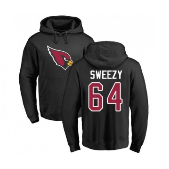 Football Arizona Cardinals #64 J.R. Sweezy Black Name & Number Logo Pullover Hoodie