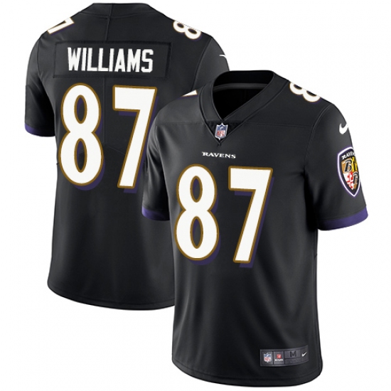 Men's Nike Baltimore Ravens #87 Maxx Williams Black Alternate Vapor Untouchable Limited Player NFL Jersey - Ujersey