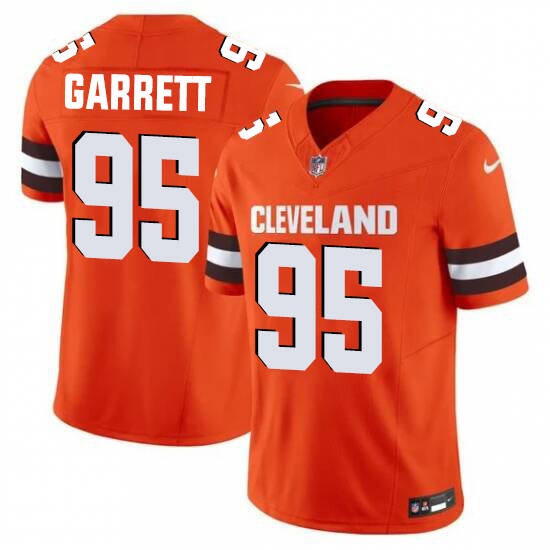 Men's Cleveland Browns #95 Garrett Orange 2025 Vapor Limited Football Stitched Jersey - Ujersey