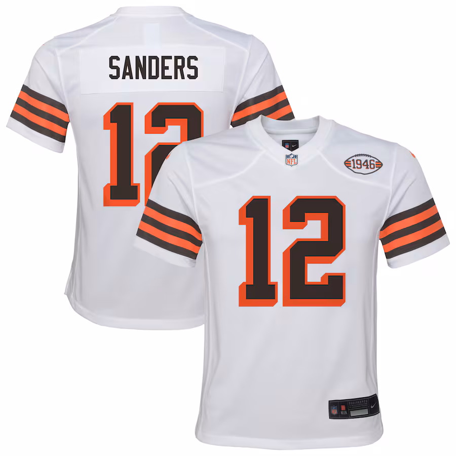 Youth Cleveland Browns Shedeur Sanders Nike White Alternate Game Jersey - Ujersey