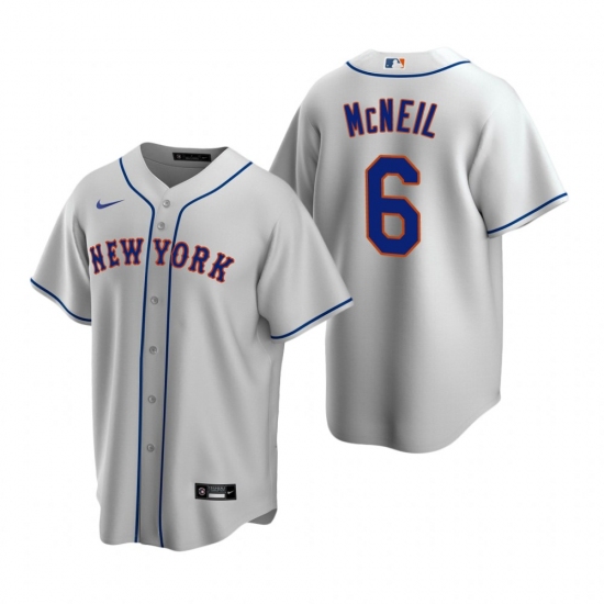 Men's Nike New York Mets #6 Jeff McNeil Gray Road Stitched Baseball Jersey - Ujersey