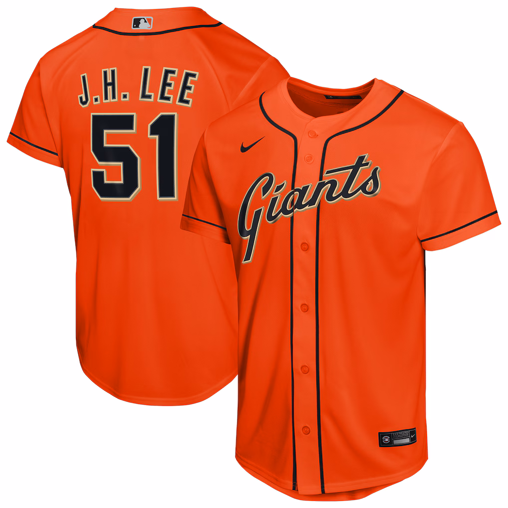 Youth San Francisco Giants Jung Hoo Lee Nike Orange Alternate Replica Jersey