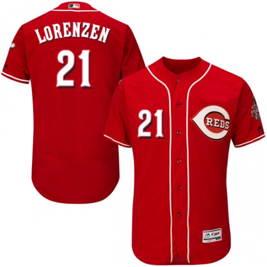 Men's Majestic Cincinnati Reds #21 Michael Lorenzen Red Alternate Flexbase Authentic Collection MLB Jersey - Ujersey
