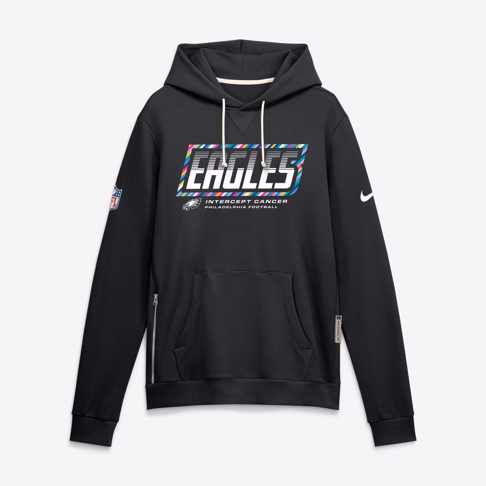 Men's Philadelphia Eagles Nike Black 2026 NFL Crucial Catch Sideline Standard Issue Dri-FIT Pullover Hoodie - U-jersey