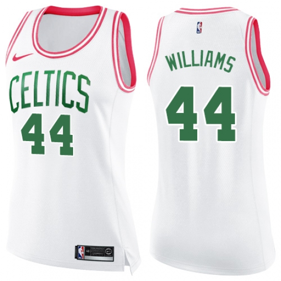 Women's Nike Boston Celtics #44 Robert Williams Swingman White Pink Fashion NBA Jersey - Ujersey