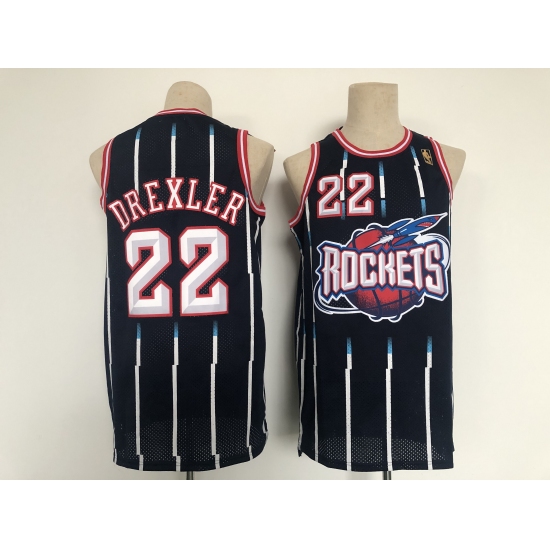 Men's Houston Rockets #22 Clyde Drexler Blue Basketball Jersey - Ujersey