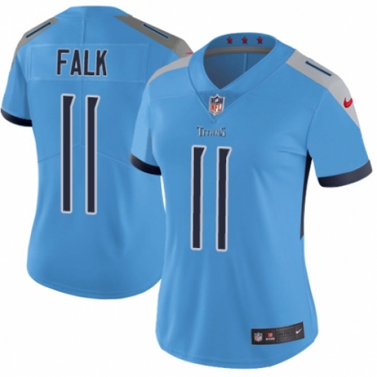 Women's Nike Tennessee Titans #11 Luke Falk Light Blue Alternate Vapor Untouchable Limited Player NFL Jersey - Ujersey