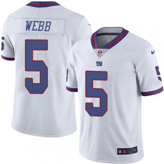 Youth Nike New York Giants #5 Davis Webb Limited White Rush Vapor Untouchable NFL Jersey - Ujersey