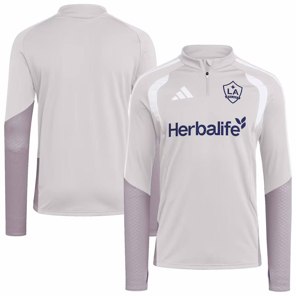 Men's LA Galaxy adidas Silver 2026 Tiro Competition Quarter-Zip Training Top - Ujersey NHL