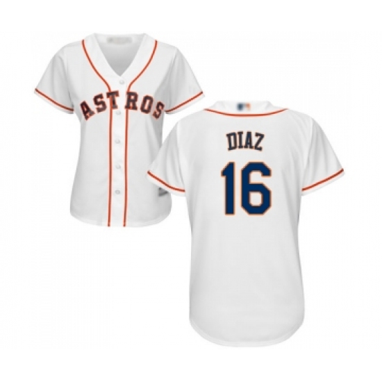 Women's Houston Astros #16 Aledmys Diaz Authentic White Home Cool Base Baseball Jersey - Ujersey