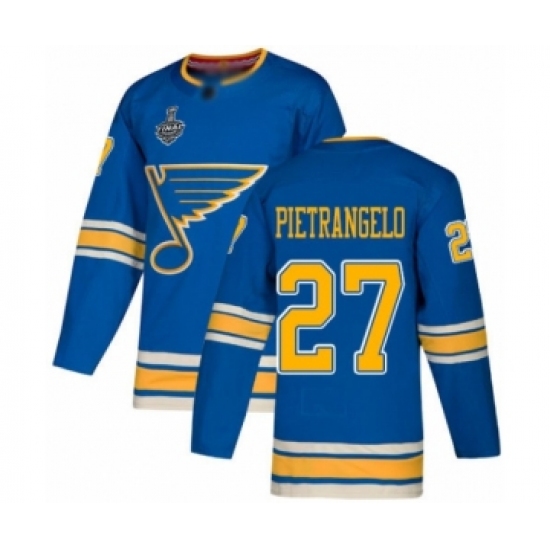 Men's St. Louis Blues #27 Alex Pietrangelo Authentic Navy Blue Alternate 2019 Stanley Cup Final Bound Hockey Jersey - Ujersey