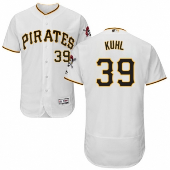 Men's Majestic Pittsburgh Pirates #39 Chad Kuhl White Home Flex Base Authentic Collection MLB Jersey - Ujersey
