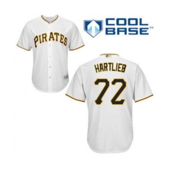 Youth Pittsburgh Pirates #22 Geoff Hartlieb Authentic White Home Cool Base Baseball Player Jersey - Ujersey