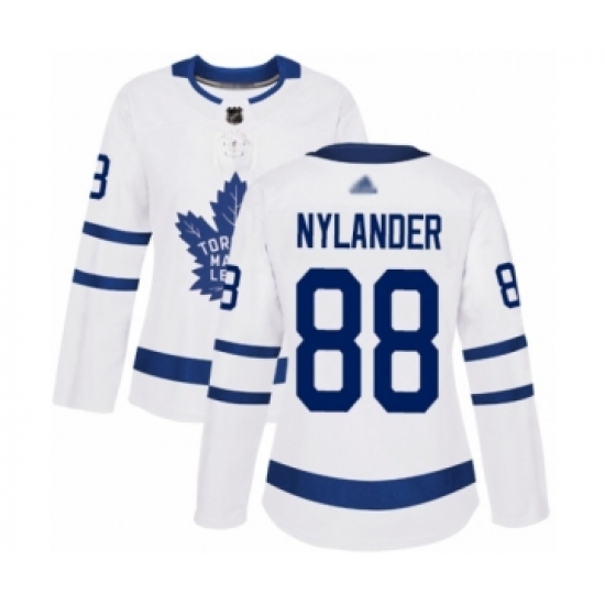 Women's Toronto Maple Leafs #88 William Nylander Authentic White Away Hockey Jersey - Ujersey