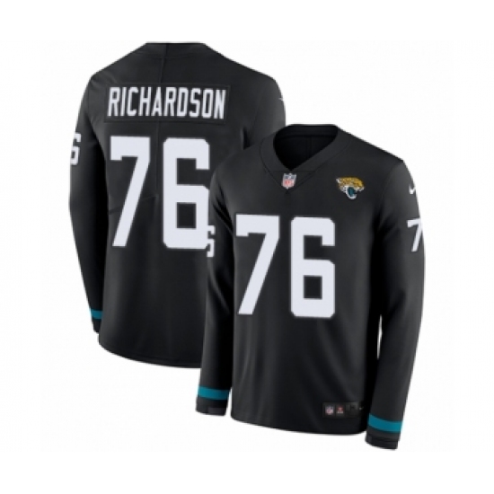 Youth Nike Jacksonville Jaguars #76 Will Richardson Limited Black Therma Long Sleeve NFL Jersey - Ujersey