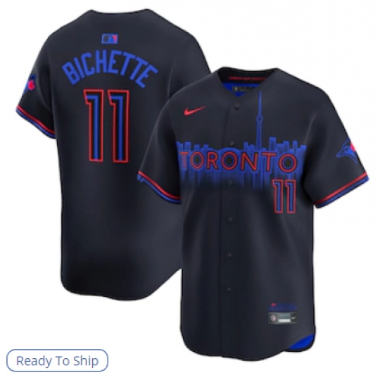 Men's Toronto Blue Jays #11 Bo Bichette Nike Black 2024 City Connect Limited Player Jersey - Ujersey