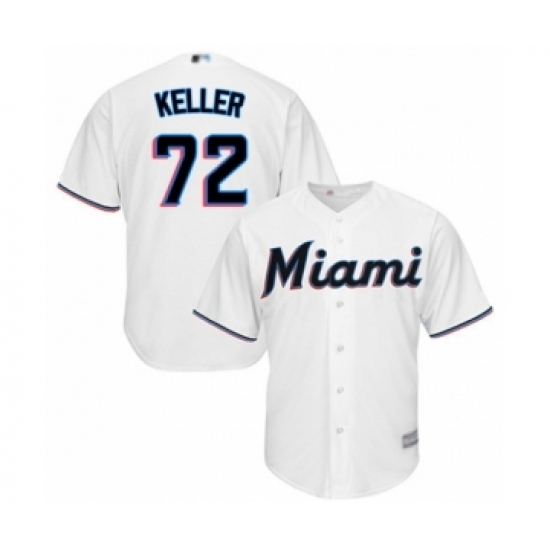 Youth Miami Marlins #72 Kyle Keller Authentic White Home Cool Base Baseball Player Jersey - Ujersey